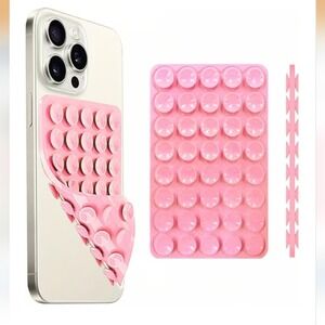 Pink Silicone Suction Cup Phone Mount Adhesive Hands Free Holder for Mirrors
